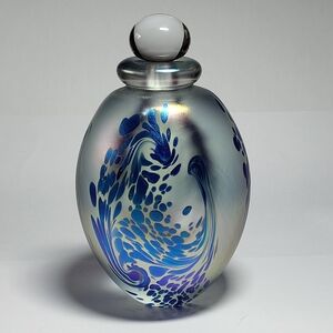 Robert Eickholt, Vintage 1994 Signed & Dated Iridescent Glass Perfume Bottle